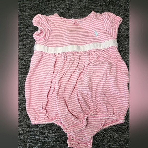 Infant Girl's Ralph Lauren Striped Romper, Size 9 Months - Picture 1 of 4